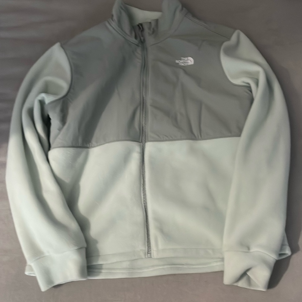 Mint green north face jacket